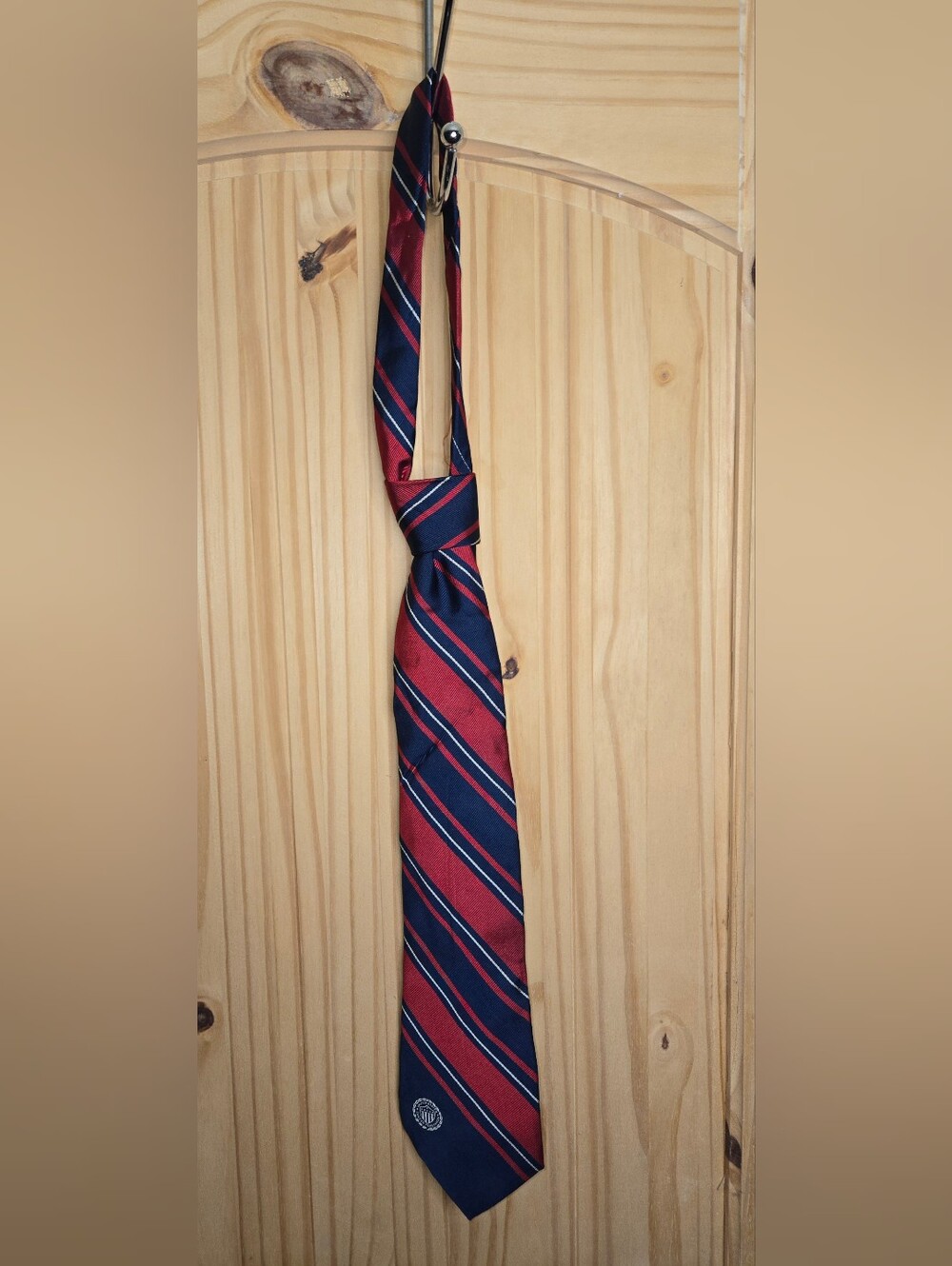 U.S. Soccer Federation Men's Navy Red Striped Necktie Crest Logo